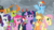 Size: 1669x941 | Tagged: safe, screencap, applejack, chancellor neighsay, fluttershy, moondancer, night light, pharynx, pinkie pie, prince rutherford, rainbow dash, rarity, spike, thorax, trixie, twilight sparkle, twilight velvet, alicorn, changedling, changeling, dragon, earth pony, pegasus, pony, unicorn, yak, g4, the ending of the end, cropped, crying, female, group, king thorax, male, mane six, prince pharynx, tears of joy, twilight sparkle (alicorn), winged spike, wings