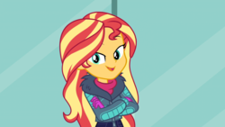 Size: 1164x655 | Tagged: safe, screencap, sunset shimmer, equestria girls, equestria girls specials, g4, my little pony equestria girls: better together, my little pony equestria girls: holidays unwrapped, clothes, crossed arms, female, solo, winter outfit
