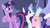 Size: 1364x768 | Tagged: safe, screencap, rarity, twilight sparkle, alicorn, pony, unicorn, g4, the ending of the end, female, glowing horn, horn, levitation, magic, mare, paper, pincushion, raised hoof, roll, saddle bag, smiling, telekinesis, twilight sparkle (alicorn)