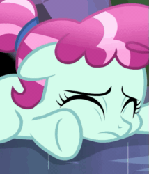 Size: 485x566 | Tagged: safe, screencap, cherry valley, crystal pony, pony, g4, season 9, the beginning of the end, animated, crystal filly, dark magic, eyes closed, female, filly, implied king sombra, loop, magic, out of context, shadow