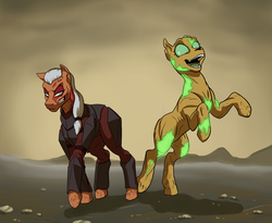 Size: 3600x2954 | Tagged: safe, artist:mistermech, oc, ghoul, glowing one, pony, undead, fallout equestria, high res