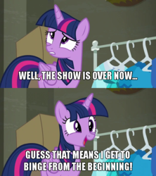 Size: 640x720 | Tagged: safe, edit, edited screencap, screencap, rarity, twilight sparkle, alicorn, pony, g4, the saddle row review, adorkable, caption, cute, dork, end of ponies, female, image macro, in-universe pegasister, magic, mare, meme, open mouth, telekinesis, text, that pony sure does love organization, twiabetes, twilight sparkle (alicorn)