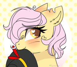 Size: 3500x3044 | Tagged: safe, artist:2pandita, oc, oc only, pony, bust, female, hat, heart eyes, high res, mare, mouth hold, portrait, solo, wingding eyes