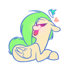 Size: 1000x1000 | Tagged: safe, artist:illiuminc, oc, oc only, oc:illium, pegasus, pony, heart, looking at you, simple background, solo, tongue out, transparent background