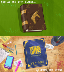 Size: 920x1033 | Tagged: safe, edit, edited screencap, screencap, pony, g4, the last problem, book, book ending, book of harmony, comparison, dc superhero girls, end of ponies, the end