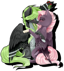 Size: 845x946 | Tagged: safe, artist:magicarin, oc, pegasus, pony, mistletoe