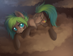 Size: 1000x776 | Tagged: safe, artist:ls_skylight, oc, oc only, pegasus, pony, cloud, on a cloud, solo