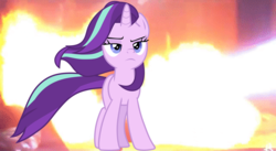 Size: 1463x799 | Tagged: safe, artist:rainbowbacon, starlight glimmer, pony, g4, the ending of the end, doctor who, explosion, starlight glimmer in places she shouldn't be, the end of time, vector