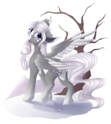 Size: 2336x2612 | Tagged: safe, artist:monogy, oc, pegasus, pony, high res, snow, tree