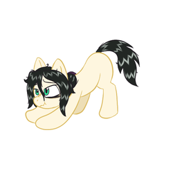 Size: 576x576 | Tagged: safe, artist:scraggleman, oc, oc only, oc:floor bored, earth pony, pony, bags under eyes, face down ass up, iwtcird, lidded eyes, meme, scrunchy face, simple background, solo