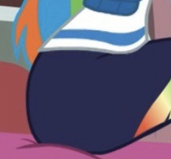 Size: 828x768 | Tagged: safe, screencap, rainbow dash, blizzard or bust, equestria girls, equestria girls specials, g4, my little pony equestria girls: better together, my little pony equestria girls: holidays unwrapped, ass, butt, cropped, female, rainbutt dash, solo, the ass was fat, upscaled