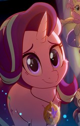 Size: 1224x1927 | Tagged: safe, artist:light262, fluttershy, rarity, starlight glimmer, pony, unicorn, g4, cropped, cute, female, glimmerbetes, jewelry, looking at you, mare, necklace, smiling, solo focus
