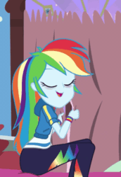 Size: 456x664 | Tagged: safe, screencap, rainbow dash, blizzard or bust, equestria girls, equestria girls specials, g4, my little pony equestria girls: better together, my little pony equestria girls: holidays unwrapped, animated, bags under eyes, clothes, cropped, female, gif, leggings, solo