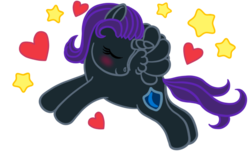 Size: 607x375 | Tagged: safe, artist:vasillium, oc, oc only, oc:nyx, alicorn, pony, adorable face, adorkable, alicorn oc, blushing, closed mouth, cute, cutie mark, diabetes, dork, emoji, eyelashes, eyes closed, female, filly, flying, graceful, happy, heart, horn, moon, nostrils, nyxabetes, princess, royalty, shield, simple background, smiling, solo, spread wings, stars, transparent background, wings