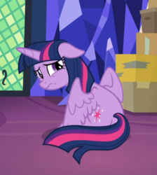 Size: 588x656 | Tagged: safe, screencap, twilight sparkle, alicorn, pony, g4, the last problem, cropped, cute, female, floppy ears, looking back, mare, sad, sad face, sadorable, sitting, solo, twilight sparkle (alicorn), wavy mouth, wings