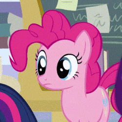 Size: 360x360 | Tagged: safe, screencap, pinkie pie, twilight sparkle, alicorn, earth pony, pony, g4, the ending of the end, animated, cropped, female, floppy ears, gif, pinky and the brain, twilight sparkle (alicorn)