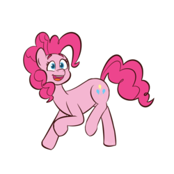 Size: 1280x1280 | Tagged: safe, artist:doodling-is-magic, pinkie pie, earth pony, pony, g4, colored pupils, cute, diapinkes, female, mare, open mouth, simple background, solo, transparent background