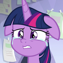 Size: 1079x1078 | Tagged: safe, screencap, twilight sparkle, alicorn, pony, g4, the ending of the end, cropped, crying, female, floppy ears, grimace, gritted teeth, mare, reaction image, sad, solo, twilight sparkle (alicorn)