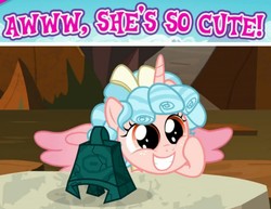 Size: 1186x916 | Tagged: safe, edit, edited screencap, gameloft, screencap, cozy glow, alicorn, pony, g4, the ending of the end, alicornified, awww, bell, captain obvious, cozy glow is best facemaker, cozybetes, cozycorn, cute, female, grogar's bell, meme, pure concentrated unfiltered evil of the utmost potency, pure unfiltered evil, race swap, solo, wow! glimmer