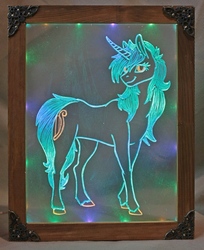 Size: 1825x2235 | Tagged: safe, artist:ashenonedreamer, artist:dementra369, lyra heartstrings, pony, unicorn, g4, craft, crossed hooves, female, for sale, looking at you, mare, nightlight, solo, story included