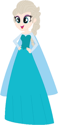 Size: 265x565 | Tagged: safe, artist:selenaede, artist:user15432, human, equestria girls, g4, barely eqg related, base used, blue dress, cape, clothes, crossover, disney, disney princess, dress, elsa, equestria girls style, equestria girls-ified, frozen (movie), snow queen, solo
