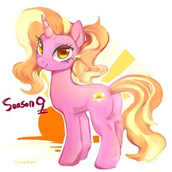 Size: 2242x2240 | Tagged: safe, artist:tingsan, luster dawn, pony, unicorn, g4, the last problem, blushing, female, high res, looking at you, lusterbetes, mare, side view, solo