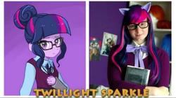 Size: 900x503 | Tagged: safe, human, equestria girls, g4, clothes, cosplay, costume, irl, irl human, misspelling, photo