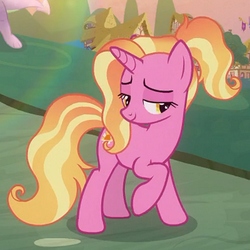 Size: 800x800 | Tagged: safe, screencap, luster dawn, pony, unicorn, g4, the last problem, cropped, female, mid-blink screencap, out of context, raised hoof, solo, squint, upscaled