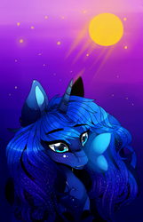 Size: 2620x4079 | Tagged: safe, artist:fluffideer, princess luna, alicorn, butterfly, insect, pony, g4, cute, digital, female, high res, lunabetes, solo