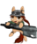 Size: 1500x1789 | Tagged: safe, artist:andromailus, earth pony, pony, clothes, female, gun, looking at you, simple background, solo, sunglasses, text, transparent background, weapon