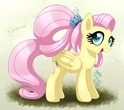 Size: 1203x1070 | Tagged: safe, artist:joakaha, fluttershy, pegasus, pony, g4, the last problem, cute, female, happy, kindness, looking at you, older, older fluttershy, ponytail, shyabetes, solo