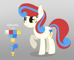 Size: 1963x1599 | Tagged: safe, artist:dyonys, oc, oc only, oc:oplatka, earth pony, pony, cutie mark, female, gradient background, mare, raised hoof, reference sheet, show accurate, solo, standing