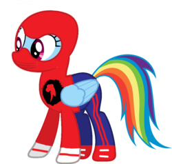 Size: 917x872 | Tagged: safe, artist:djdavid98 edits, artist:kayman13, rainbow dash, pegasus, pony, g4, crossover, female, human spider, male, mare, reference, simple background, solo, spider-man, transparent background, vector