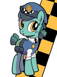 Size: 900x1200 | Tagged: safe, artist:kate sherron, idw, leigh stride, earth pony, pony, g4, spoiler:comic, spoiler:comic83, background removed, cropped, inspector, police uniform, simple background, solo, transparent background