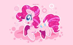 Size: 1200x749 | Tagged: safe, artist:starstruckmana, pinkie pie, earth pony, pony, g4, cute, diapinkes, ear fluff, female, leg fluff, mare, open mouth, profile, solo