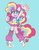 Size: 933x1200 | Tagged: safe, artist:dinky-ink, pinkie pie, earth pony, anthro, g4, alternative cutie mark placement, ambiguous facial structure, blue background, clothes, converse, cute, diapinkes, facial cutie mark, female, leg warmers, looking at you, miniskirt, moe, no nose, open mouth, rainbow power, shoes, simple background, skirt, sneakers, solo