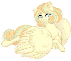 Size: 1205x1038 | Tagged: safe, artist:whalepornoz, oc, oc only, oc:spring azure, pegasus, pony, offspring, parent:dumbbell, parent:fluttershy, parents:dumbshy, simple background, solo, white background