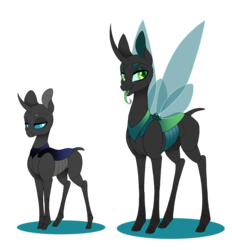 Size: 1280x1379 | Tagged: safe, artist:silkensaddle, changeling, changeling queen, female, holeless, redesign, tongue out