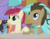 Size: 510x395 | Tagged: safe, screencap, doctor whooves, moondancer, roseluck, sassy saddles, seaspray, time turner, classical hippogriff, earth pony, hippogriff, pony, unicorn, g4, season 9, the last problem, background characters doing background things, background pony, bowtie, cropped, cute, daaaaaaaaaaaw, female, holding hooves, looking up, male, mare, ship:doctorrose, shipping, smiling, stallion, straight