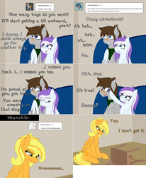 Size: 2002x2428 | Tagged: safe, artist:phoenixswift, oc, oc only, oc:citrus twist, oc:fuselight, oc:snowsong, pegasus, pony, ask fuselight, chair, female, high res, mare