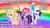 Size: 960x539 | Tagged: safe, applejack, fluttershy, pinkie pie, rainbow dash, rarity, twilight sparkle, earth pony, pegasus, pony, unicorn, g4, end of ponies, mane six, rainbow, title drop, unicorn twilight