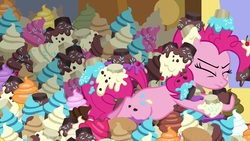 Size: 1920x1080 | Tagged: safe, screencap, pinkie pie, earth pony, pony, g4, the ending of the end, cupcake, food