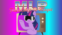 Size: 1920x1080 | Tagged: safe, artist:loserofhope, twilight sparkle, pony, unicorn, g4, female, macho man randy savage, mare, obscure reference, osw review, randy savage, sunglasses, unicorn twilight, youtube link