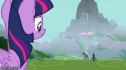Size: 360x202 | Tagged: safe, screencap, cozy glow, lord tirek, queen chrysalis, twilight sparkle, alicorn, centaur, changeling, pegasus, pony, g4, season 9, the ending of the end, animated, canterlot, canterlot ruins, chaos, chaos magic, chocolate, chocolate rain, cupcake, defeated, disappointed, female, filly, final battle, foal, folded wings, food, former queen chrysalis, interrupted, legion of doom, loser, male, mare, rain, random, rant, sympathy, twilight sparkle (alicorn)