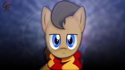 Size: 1280x720 | Tagged: safe, artist:noponyzone, doctor whooves, time turner, earth pony, pony, g4, clothes, looking at you, male, scarf, solo