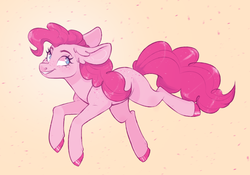 Size: 1044x732 | Tagged: safe, artist:sararini, pinkie pie, earth pony, pony, g4, back freckles, colored hooves, cute, diapinkes, ear fluff, female, freckles, heart eyes, shoulder freckles, simple background, smiling, solo, wingding eyes