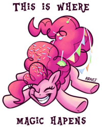 Size: 857x1079 | Tagged: safe, artist:vampireselene13, pinkie pie, earth pony, pony, g4, the last problem, eyes closed, female, grin, misspelling, older, older pinkie pie, smiling, solo, teeth