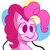 Size: 1200x1200 | Tagged: safe, artist:madamesocio, pinkie pie, earth pony, pony, g4, bust, cutie mark background, female, mare, portrait, solo