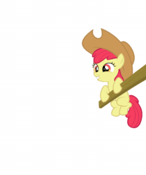 Size: 800x956 | Tagged: safe, artist:sasha-flyer, apple bloom, earth pony, pony, g4, animated, applejack's hat, blank flank, cowboy hat, female, filly, gif, hat, open mouth, simple background, talking, transparent background, vector