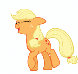 Size: 650x616 | Tagged: safe, artist:sasha-flyer, applejack, earth pony, pony, g4, the last roundup, animated, cute, female, hatless, jackabetes, mare, missing accessory, simple background, solo, transparent background, vector